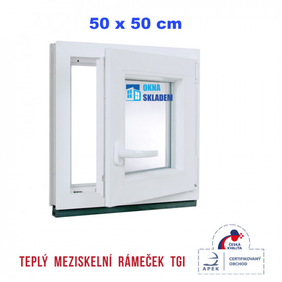 Jednokřídlé plastové okno | 50x50 cm
